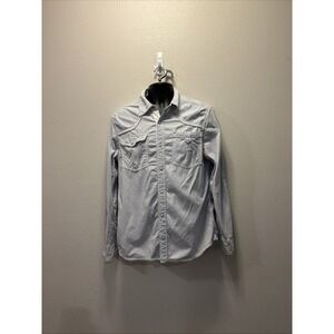 BKE Men's Standard Fit Pearl Snap Long Flip Cuff Sleeve  Lite‎ Gray Shirt Large